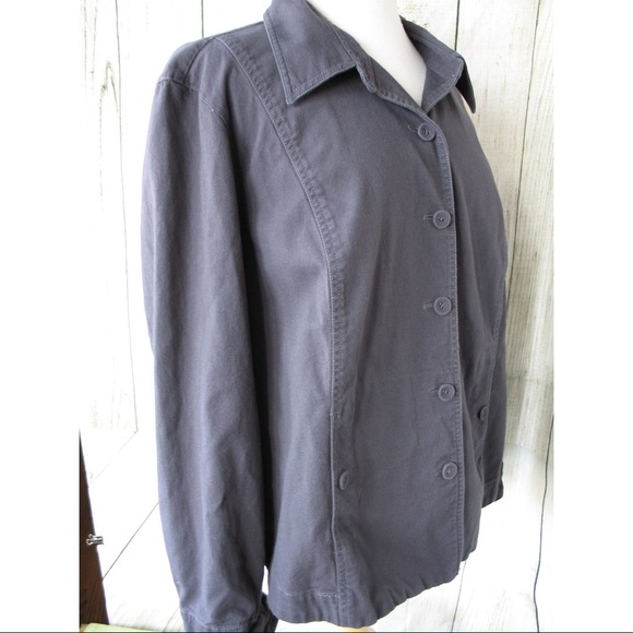 Eileen Fischer Button Up Blazer, PS Charcoal Grey - Picture 1 of 15